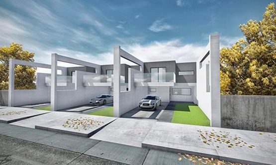 Arquitecto Pedro J. Alonso Robles render de viviendas con parqueadero